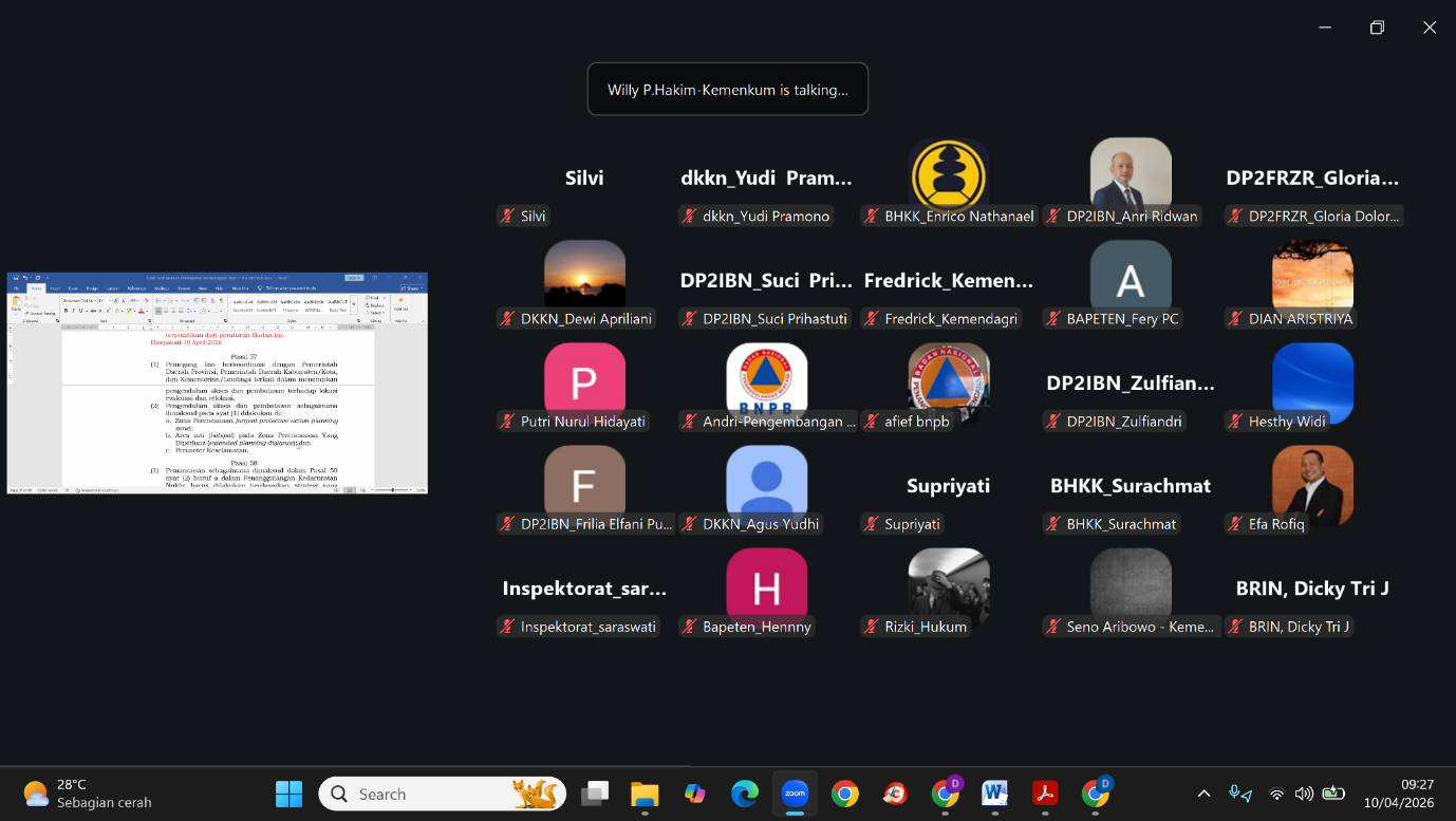 BAPETEN Conducts Harmonization of Draft BAPETEN Regulation on Nuclear Emergency Preparedness and Response